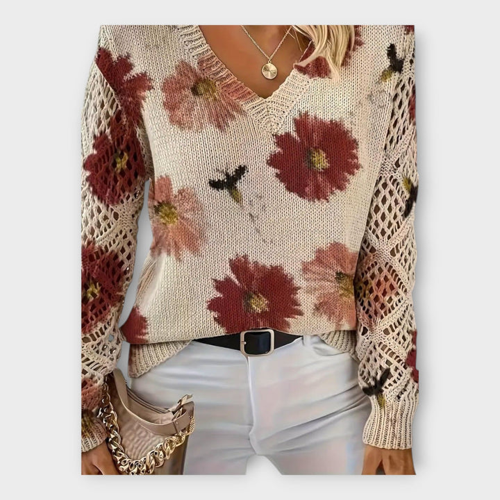 Braided Sweater with Lace Details