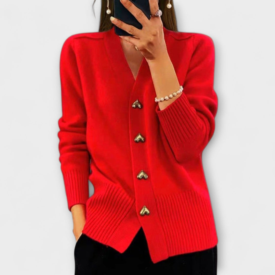 Mary – Women's Pullover with V-Neck in Vintage Style