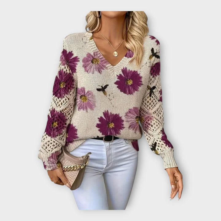 Braided Sweater with Lace Details