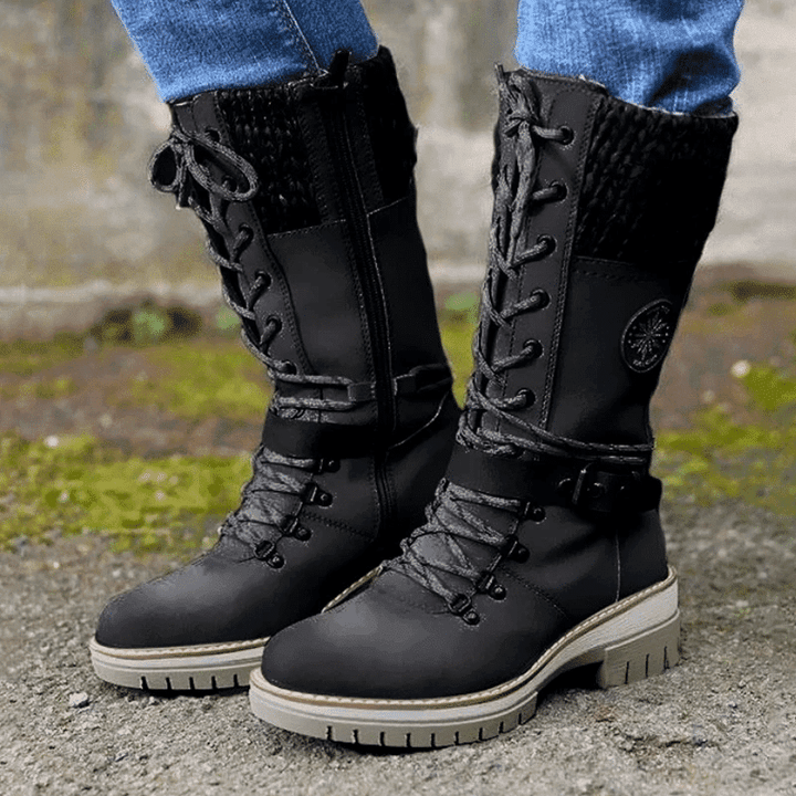 FrostLuxe™ - Waterproof Lace-Up Calf-Length Boots