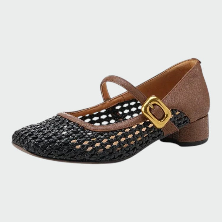 Mary Boutique™ - Woven Buckle Mary Jane Shoes
