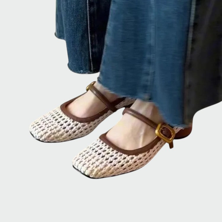 Mary Boutique™ - Woven Buckle Mary Jane Shoes