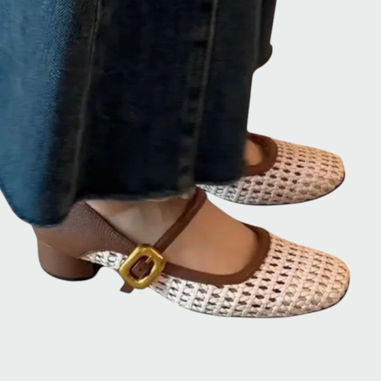 Mary Boutique™ - Woven Buckle Mary Jane Shoes
