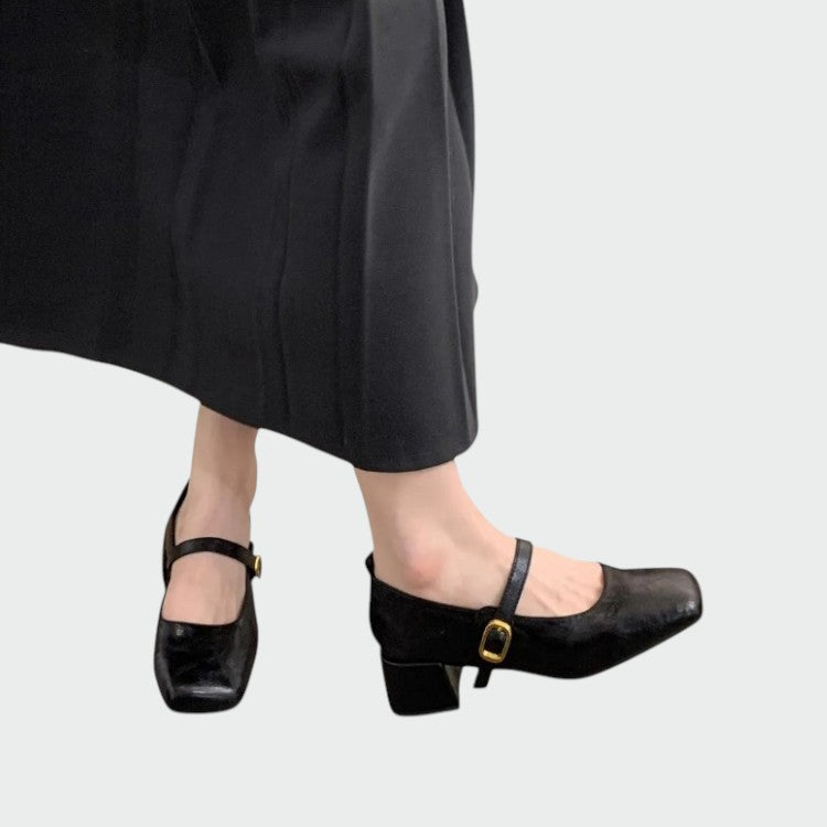 Mary Boutique™ – Square Tip High Heeled Mary Jane Shoes
