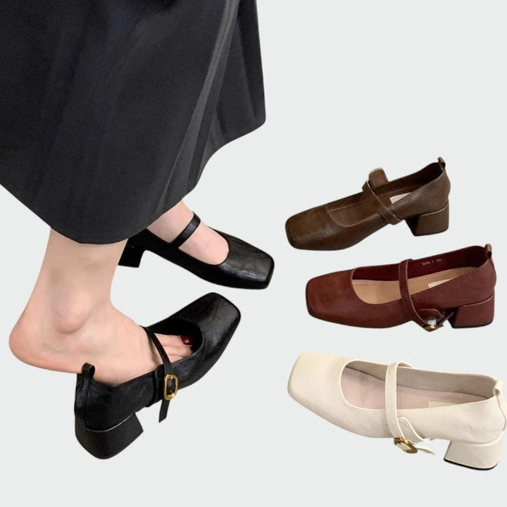 Mary Boutique™ – Square Tip High Heeled Mary Jane Shoes