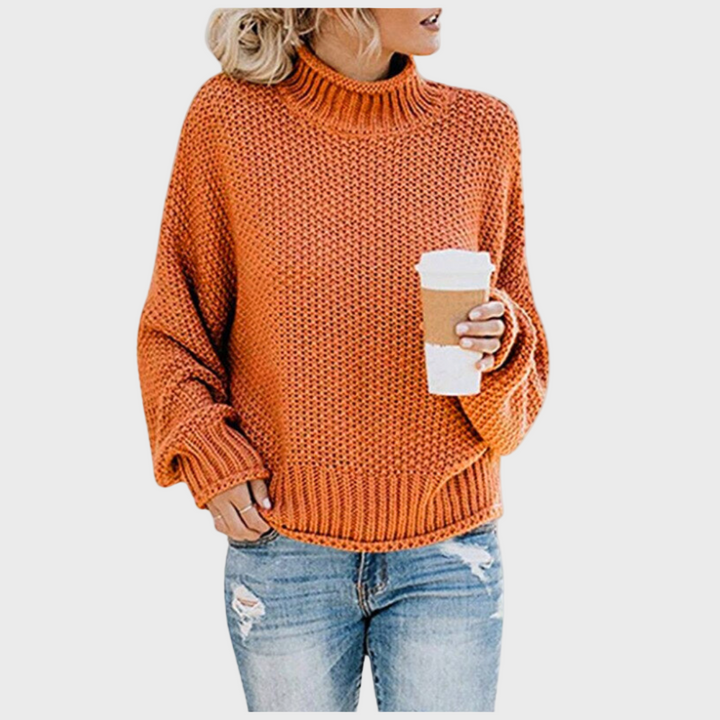 Knitted Women's Sweater with Collar for Everyday Use