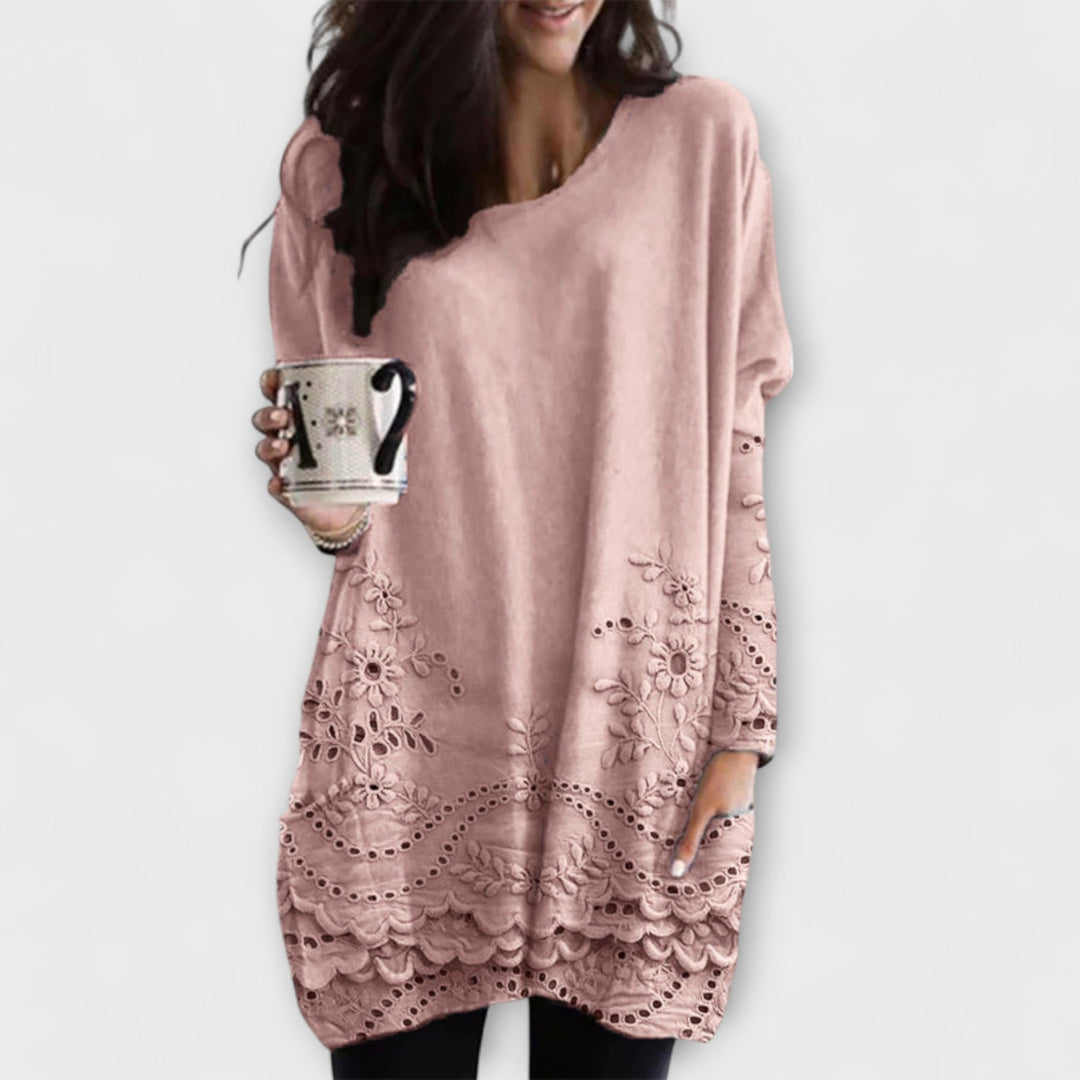 Riley – Printed and Embroidered Sweater