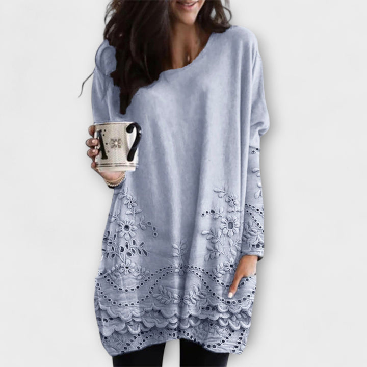 Riley – Printed and Embroidered Sweater