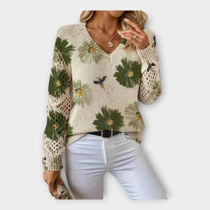 Braided Sweater with Lace Details