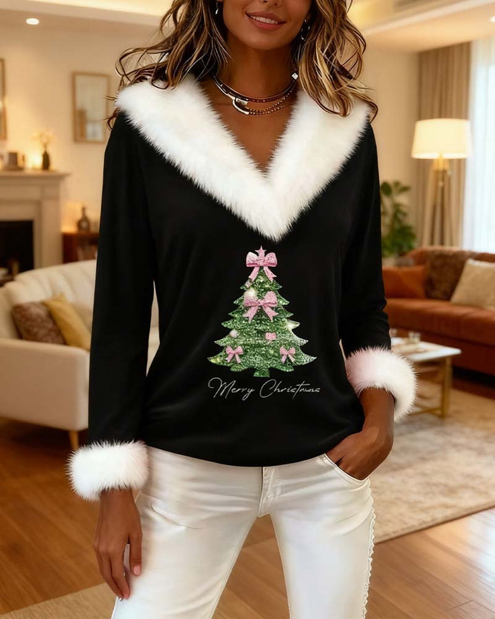 Lotte™ – Warm Holiday Sweater with V-Neck