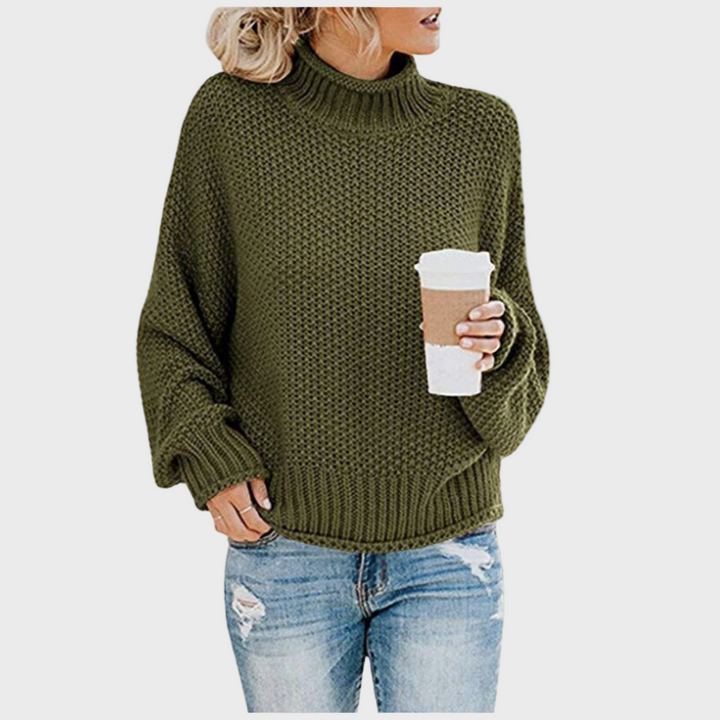 Knitted Women's Sweater with Collar for Everyday Use