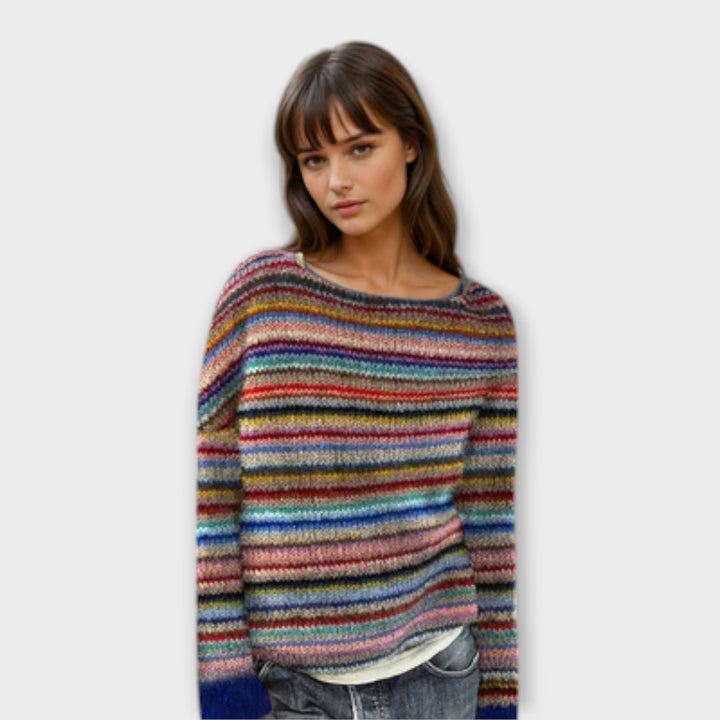 Manonin - Comfortable and Cozy Striped Sweater