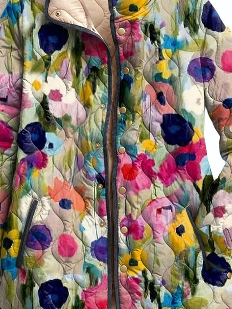 Women's Vintage Charming Floral Casual Quilted Jacket (Pre-order, see description)