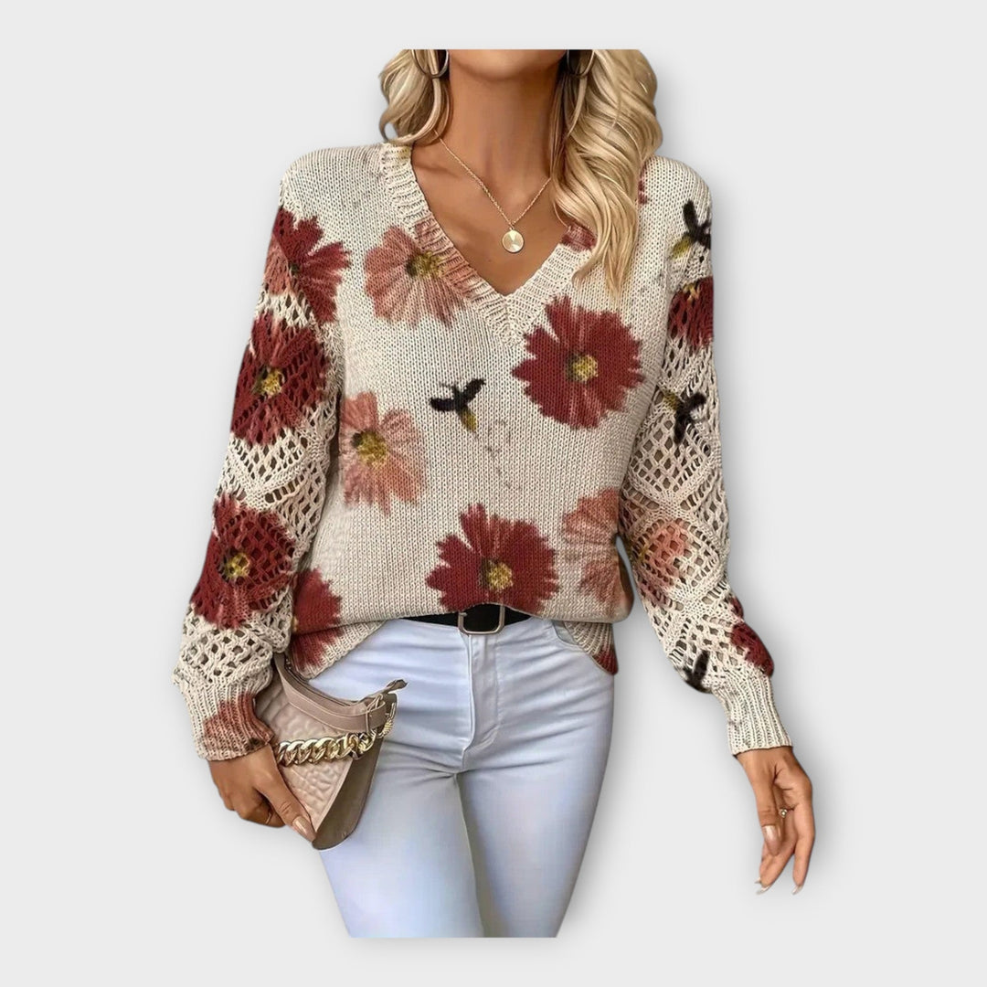 Braided Sweater with Lace Details