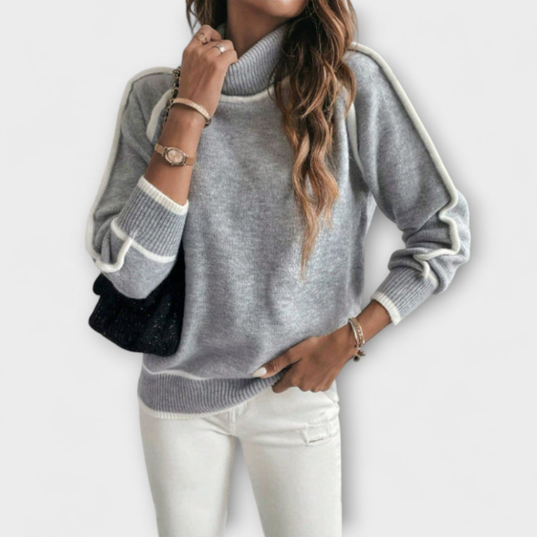 Aurora - Comfortable Sweater with High Collar