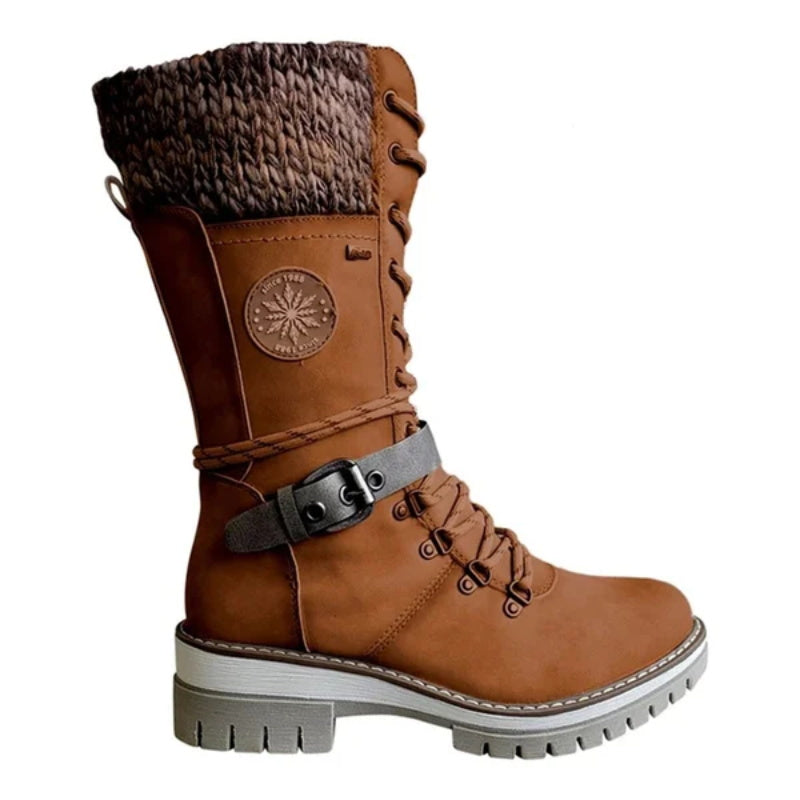 FrostLuxe™ - Waterproof Lace-Up Calf-Length Boots