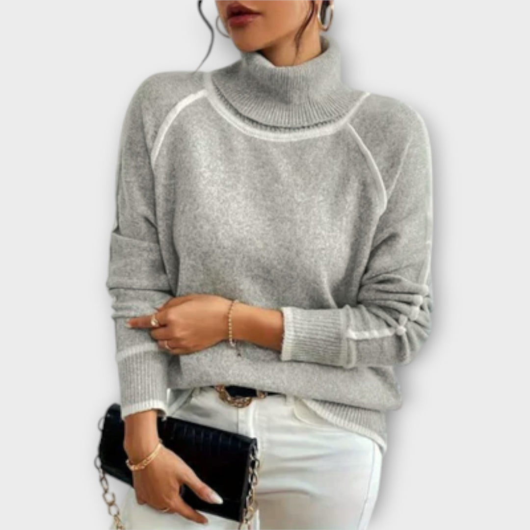Aurora - Comfortable Sweater with High Collar