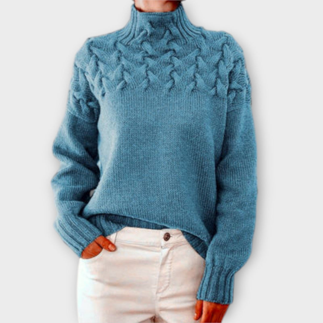 Eva - Women's Sweater with Knitted Details