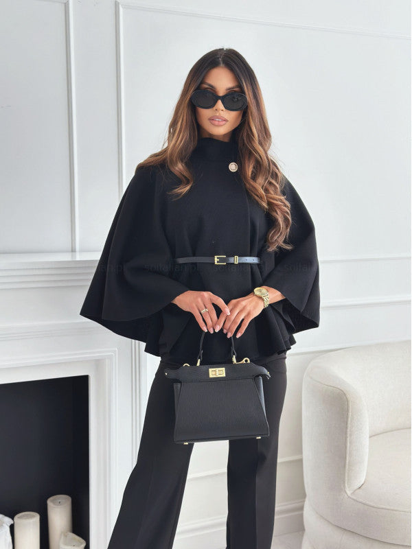 Mélina | Elegant Cape with Belt for Women