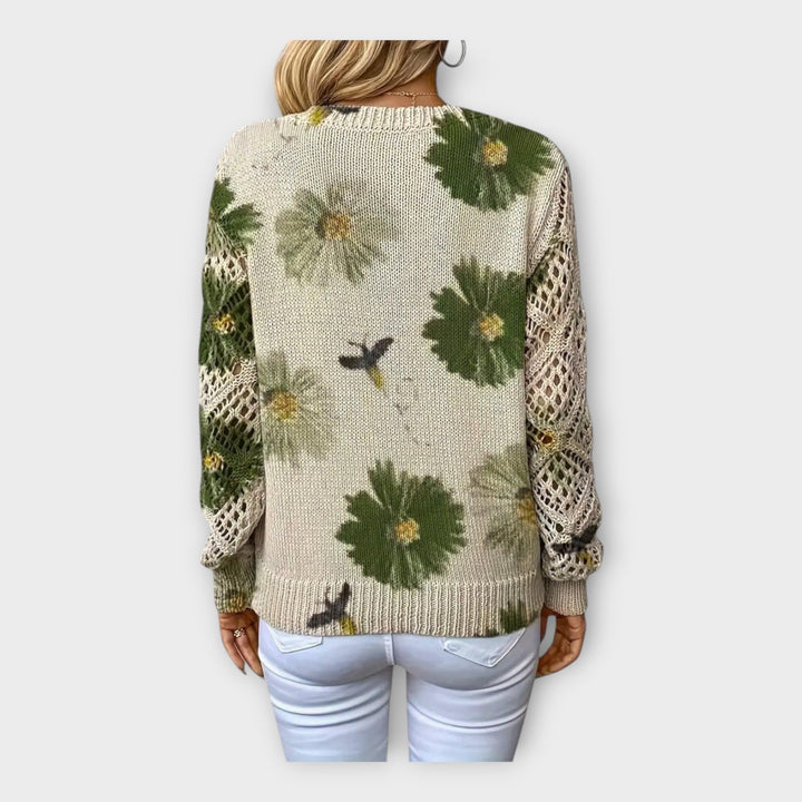 Braided Sweater with Lace Details