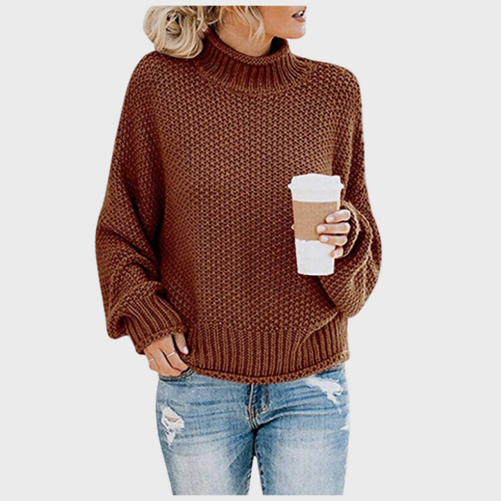 Knitted Women's Sweater with Collar for Everyday Use