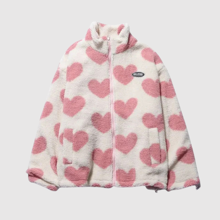 Thora | Fleece sweatshirt with heart print