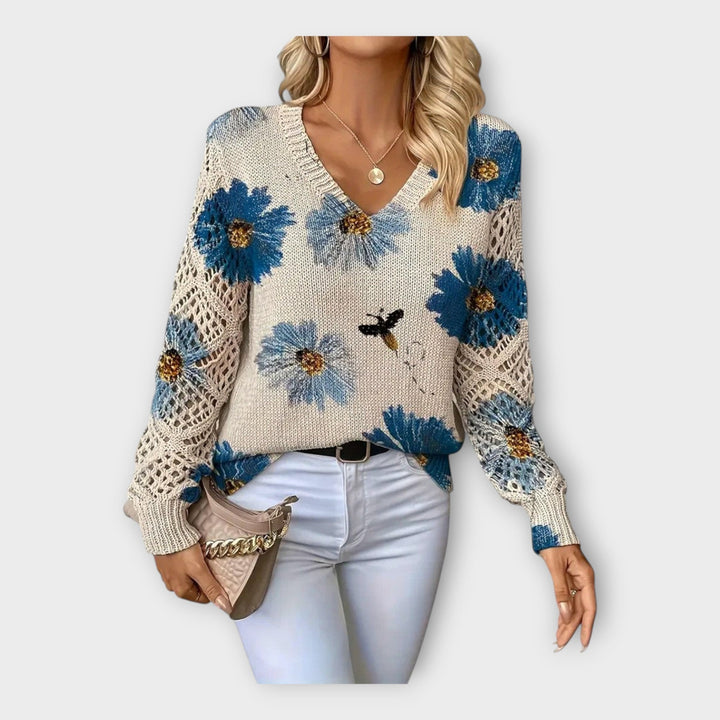 Braided Sweater with Lace Details