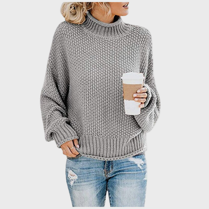 Knitted Women's Sweater with Collar for Everyday Use