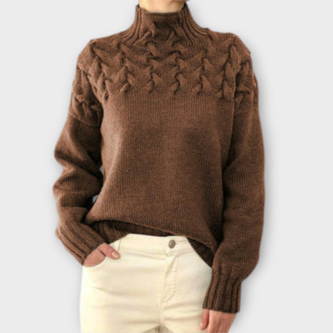 Eva - Women's Sweater with Knitted Details