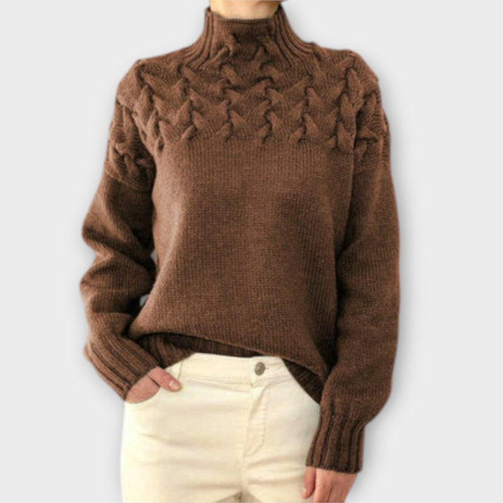 Eva - Women's Sweater with Knitted Details