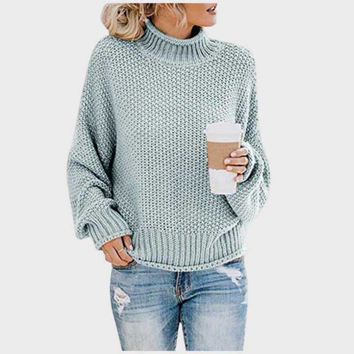 Knitted Women's Sweater with Collar for Everyday Use