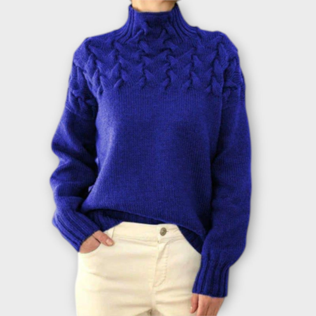Eva - Women's Sweater with Knitted Details