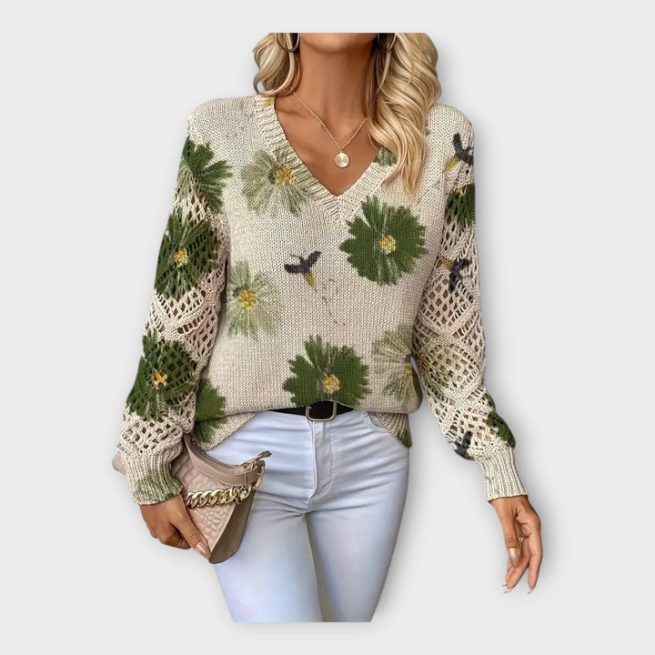 Braided Sweater with Lace Details