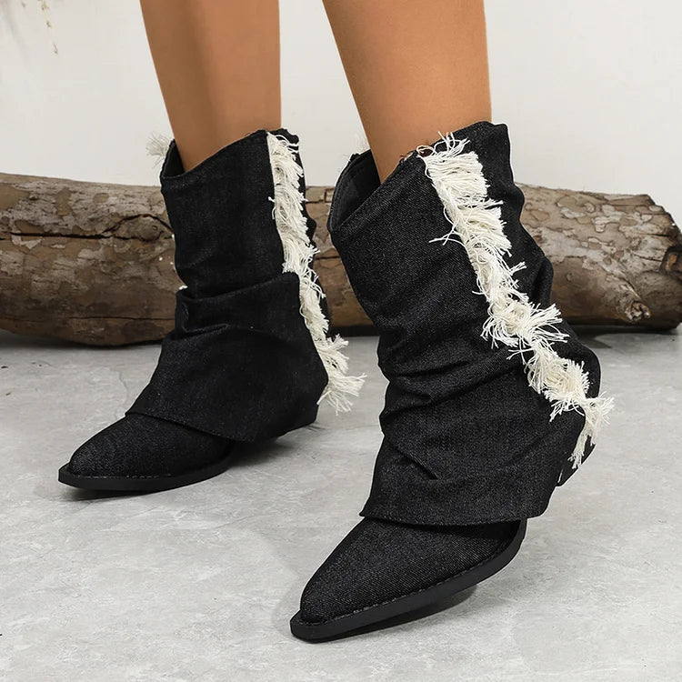 Kaia™ | Stylish Denim Boots