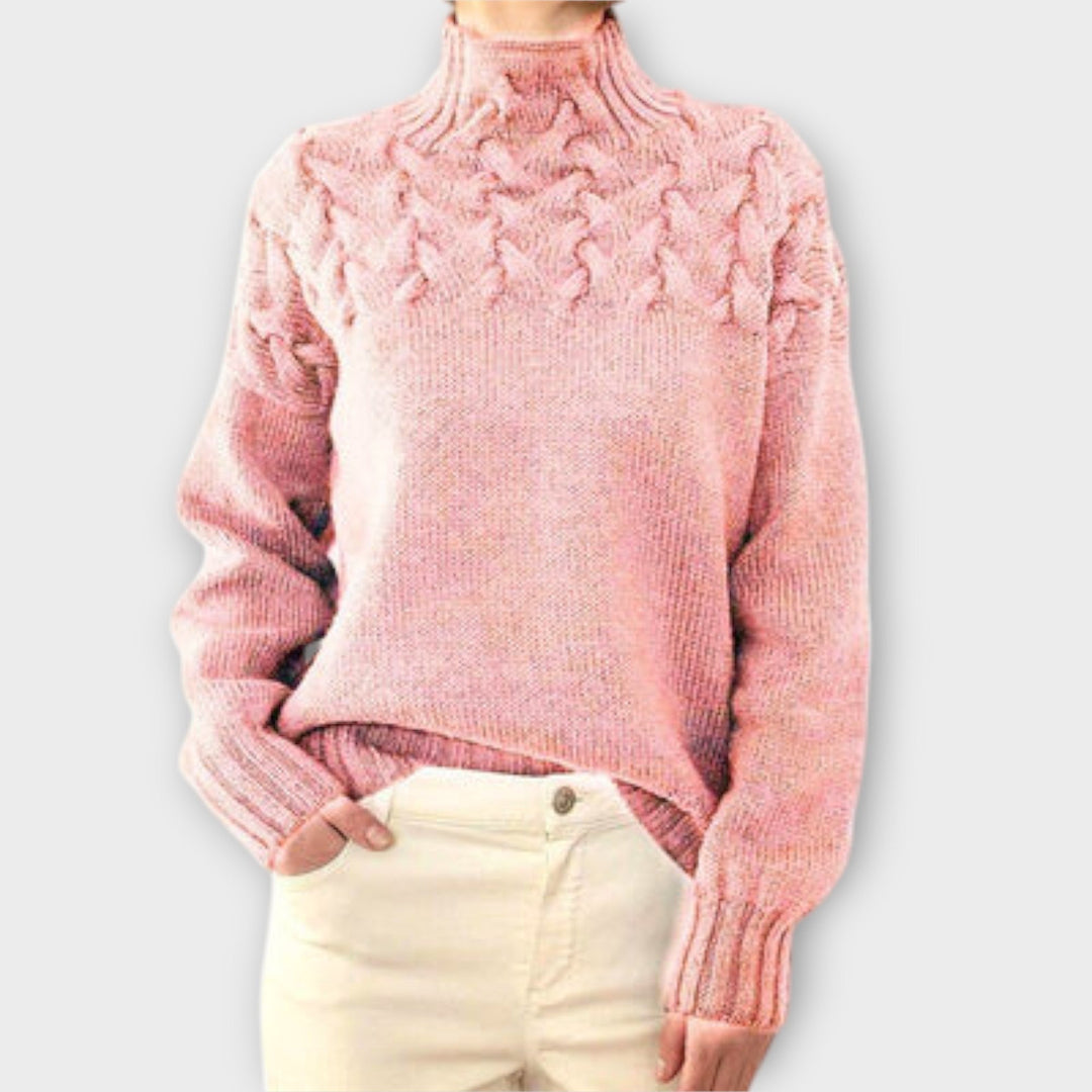 Eva - Women's Sweater with Knitted Details