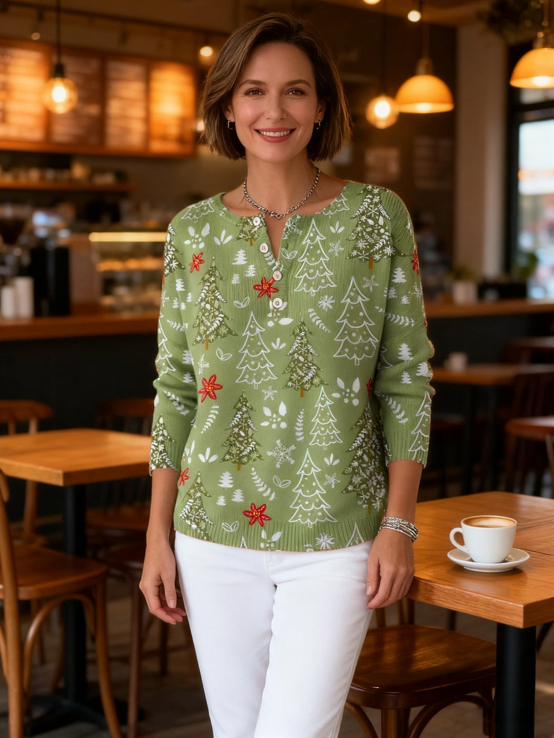 Mary – Christmas Sweater with Buttons