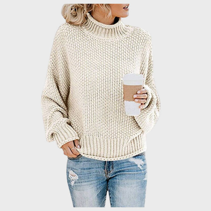 Knitted Women's Sweater with Collar for Everyday Use