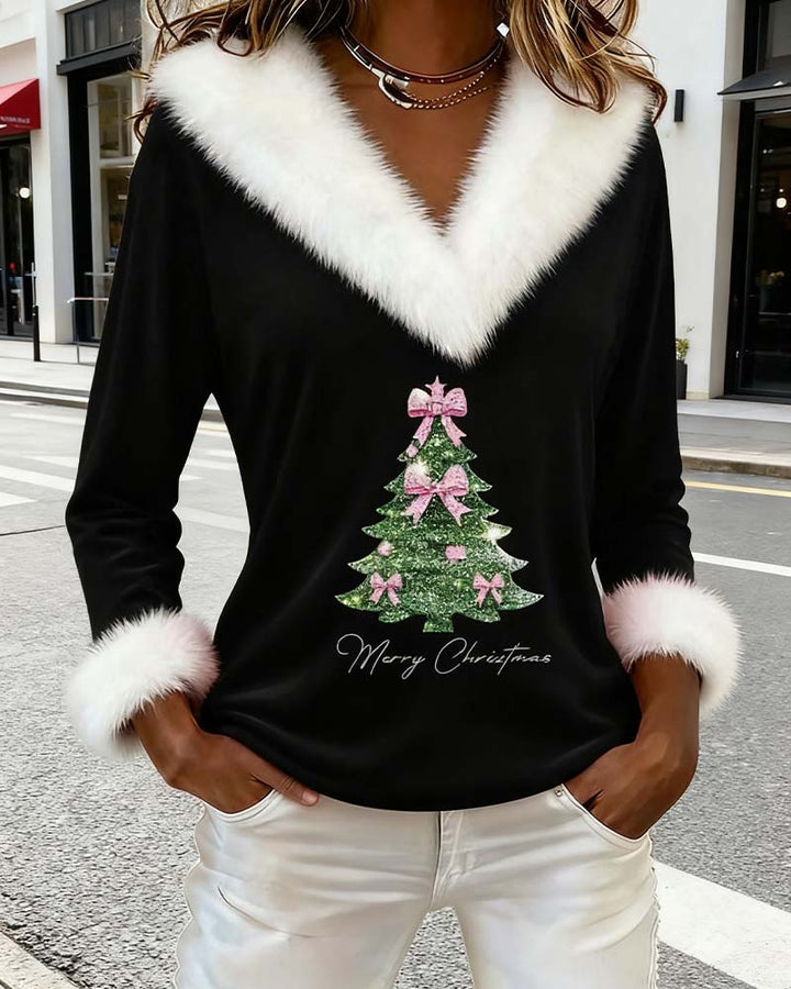 Lotte™ – Warm Holiday Sweater with V-Neck
