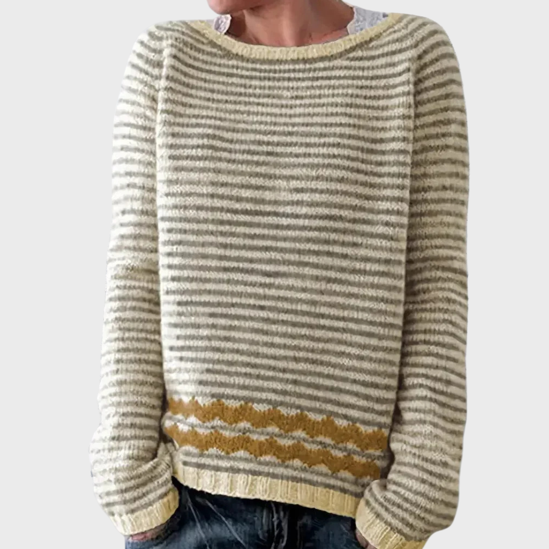 Knitted Turtleneck with Striped Pattern