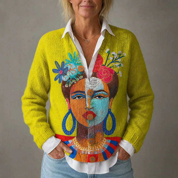 Brooke | Oil Painting Cardigan Sweater