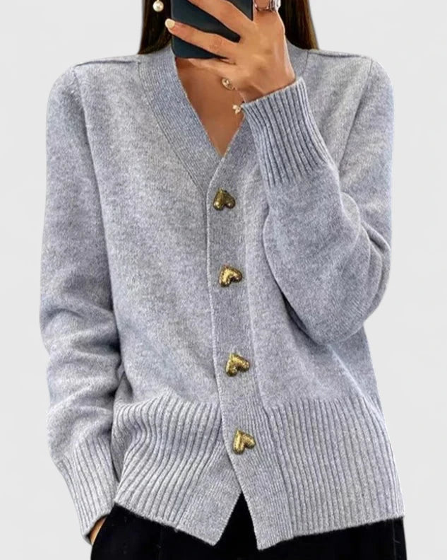 Elegant Knitted Jacket with Buttons