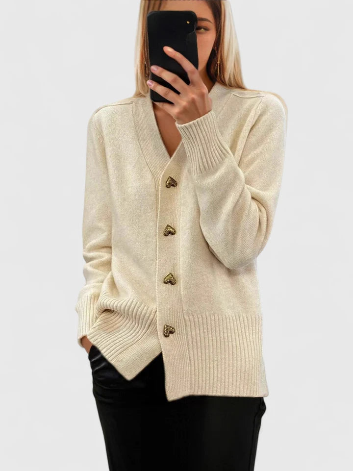 Elegant Knitted Jacket with Buttons
