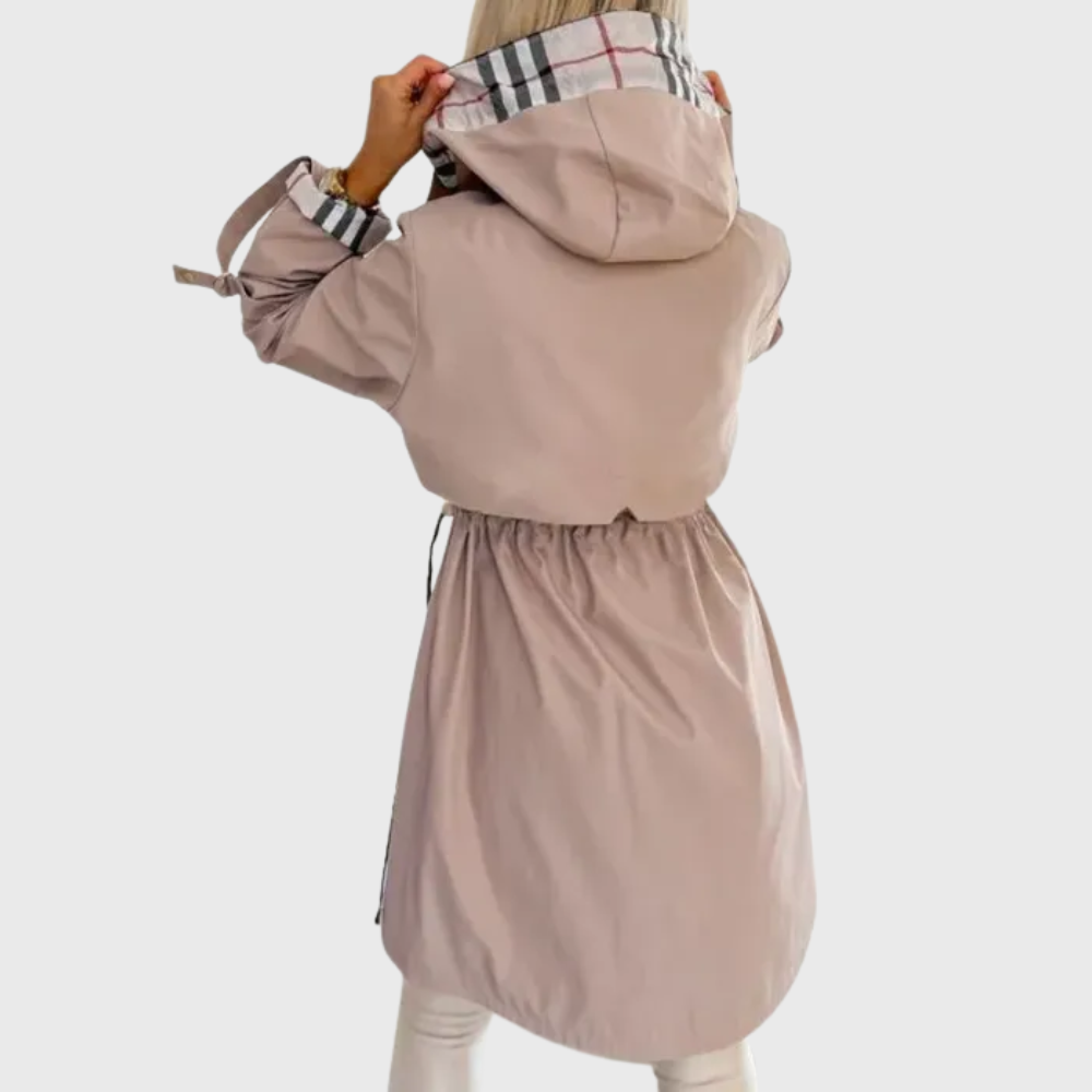 Thérèse | Elegant Long Hooded Coat for Women