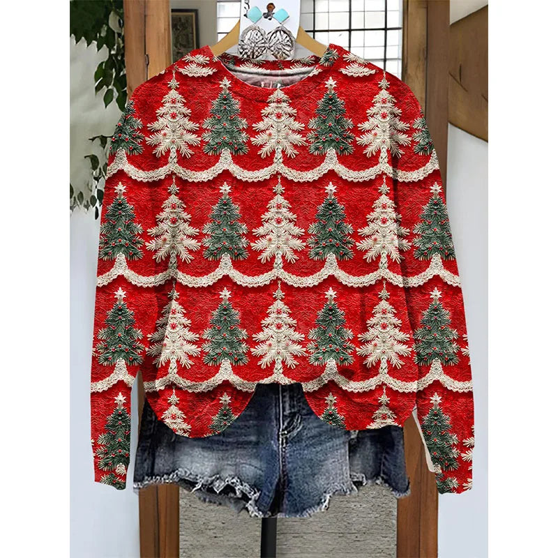 New Christmas Sweatshirts Santa Claus 3D Print Women O-Neck Hoodies Casual Streetwear Y2k Pullovers Harajuku Tops Woman Clothing