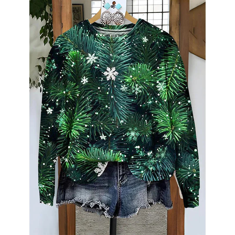 New Christmas Sweatshirts Santa Claus 3D Print Women O-Neck Hoodies Casual Streetwear Y2k Pullovers Harajuku Tops Woman Clothing