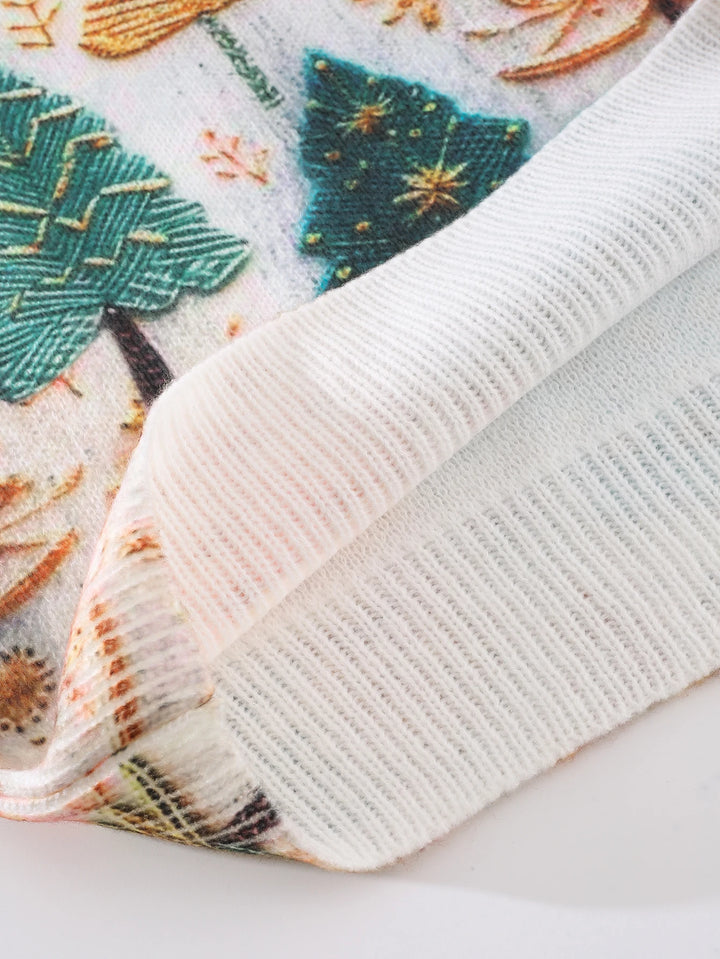 Women's Sweater Pullover Christmas Tree 2025 New Casual Long Sleeve Round Neck Pullover Sweater Top