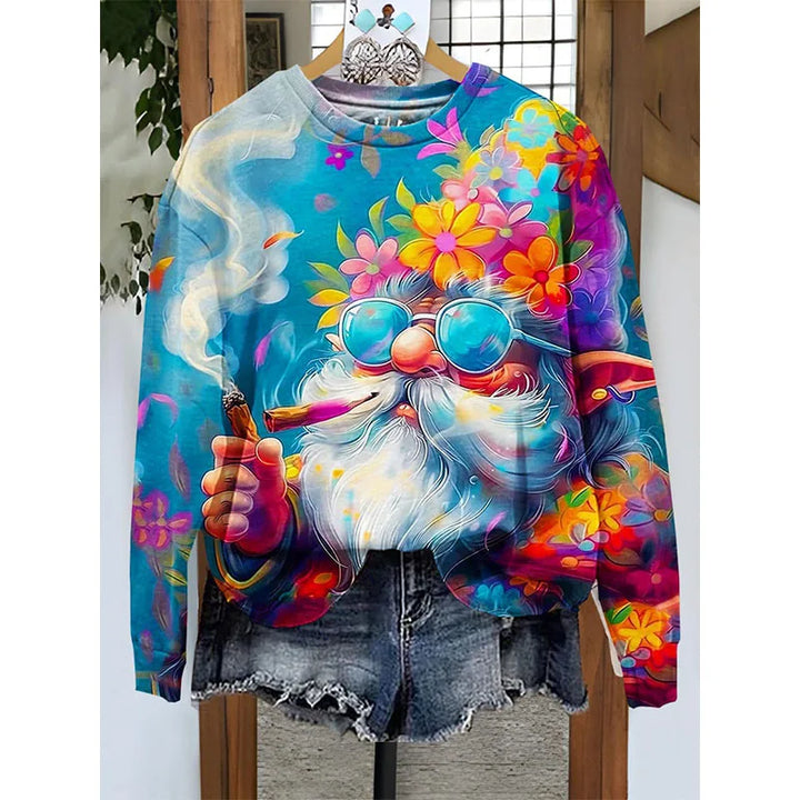 New Christmas Sweatshirts Santa Claus 3D Print Women O-Neck Hoodies Casual Streetwear Y2k Pullovers Harajuku Tops Woman Clothing