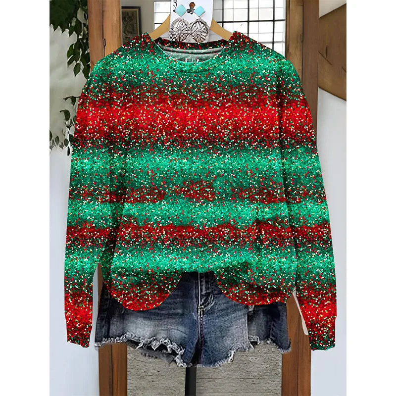New Christmas Sweatshirts Santa Claus 3D Print Women O-Neck Hoodies Casual Streetwear Y2k Pullovers Harajuku Tops Woman Clothing