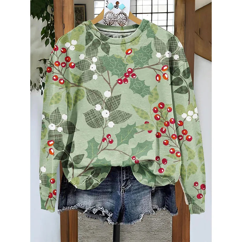 New Christmas Sweatshirts Santa Claus 3D Print Women O-Neck Hoodies Casual Streetwear Y2k Pullovers Harajuku Tops Woman Clothing