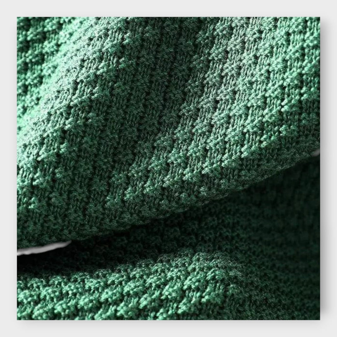 Knitted Blouse with High Collar